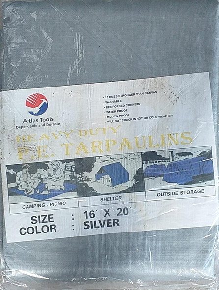 TARPAULIN SILVER 16'X 20' ATLAS