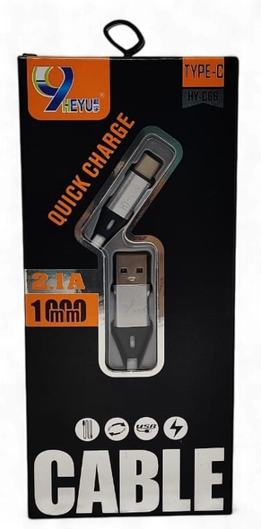 CABLE USB HEYU HY-C66 2.1A TYPE-C 1000MM