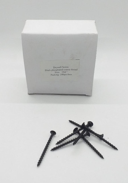 SCREW DRYWALL 6 X 2" BLACK 200PCS BOX 72319 COARSE THREAD