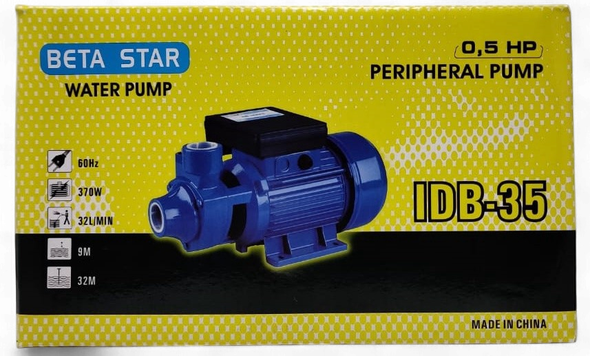 WATER PUMP BETA STAR IDB-35 0.5HP 110V