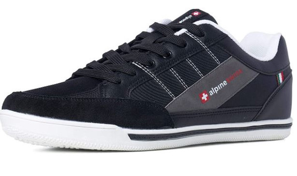 Footwear Alpine Swiss Men's Stefan Suede Trim Black Sneakers