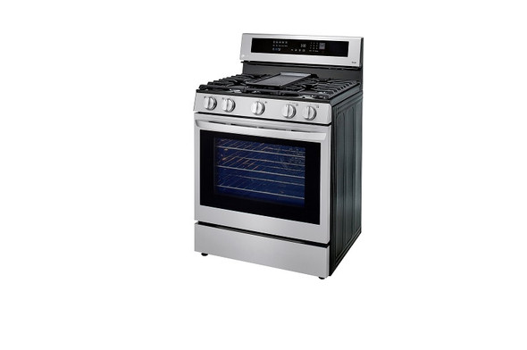 STOVE 5 BURNER LG 30" LRGL5825F WITH AIR FRYER SMART WIFI TRUE CONVECTION EASY CLEAN WITH PLATE-GRIDDLE