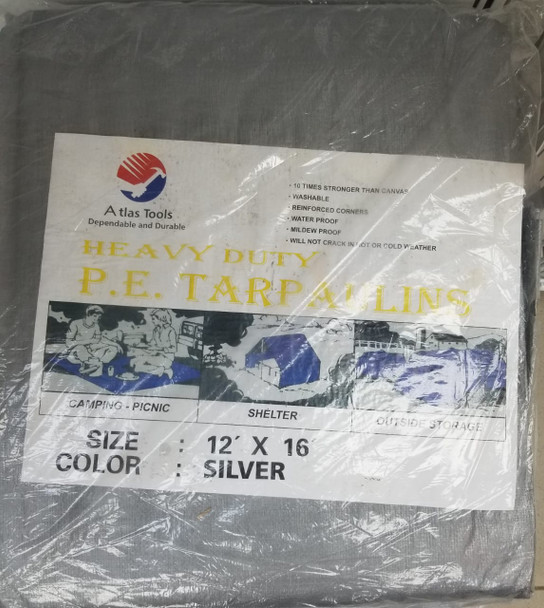 TARPAULIN SILVER 12'X 16' ATLAS
