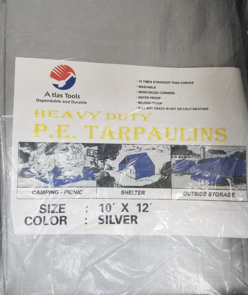 TARPAULIN SILVER 10' X 12' ATLAS