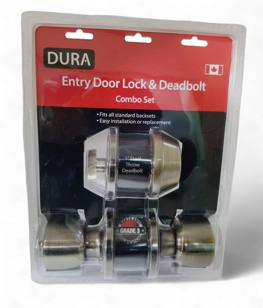 LOCK DURA COMBO SET KNOB & DEADBOLT AB 5932ET+7301ABVP