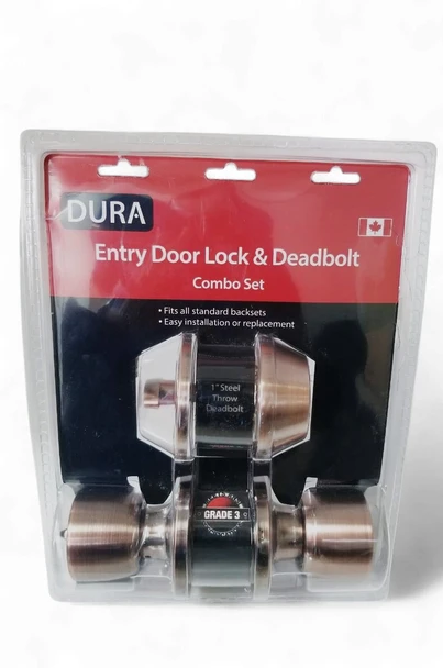 LOCK DURA COMBO SET KNOB & DEADBOLT AC 5932ET+7301ACVP