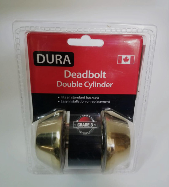 LOCK DURA DEADBOLT DOUBLE GOLD #7312PBVP