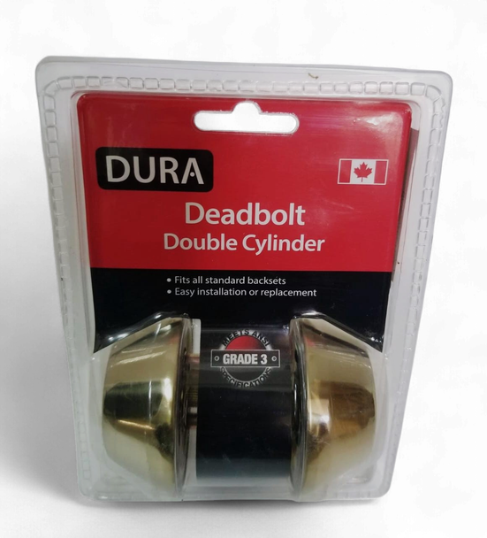 LOCK DURA DEADBOLT DOUBLE GOLD #7312PBVP
