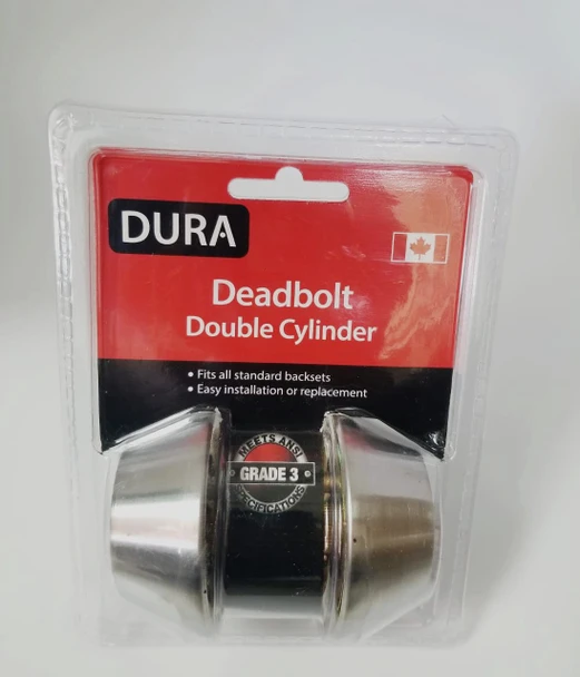 LOCK DURA DEADBOLT DOUBLE STAINLESS STEEL #7312SSVP