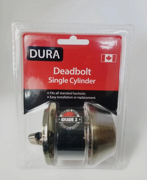 LOCK DURA DEADBOLT SINGLE AB #7301ABVP