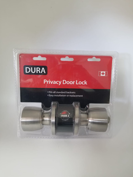 LOCK DURA PRIVACY KNOB SS #5932BK/SSVP