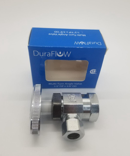 ANGLE VALVE 1/2" X 3/8" DURAFLOW DFAVMT