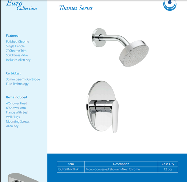 SHOWER MIXER DURAFLOW THAMES DURSHMXTHA1
