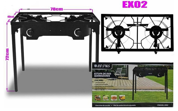 STOVE 2 BURNER LOTUS EX02 CAST IRON OUTDOOR