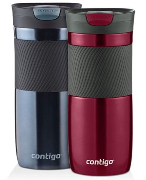 Travel Mug Contigo SnapSeal Vacuum-Insulated Byron Spiced Wine & Stormy Weather 16 oz 2pack
