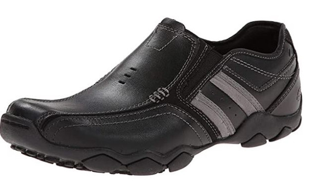 Footwear Skechers Men's Diameter Zinroy Slip-On Black Leather Loafer