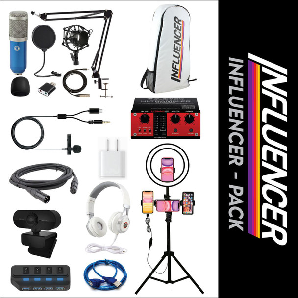 INFLUENCER PACK BLASTKING IP-WPACK-BLU  WITH ULTRAMIX-2D INTERFACE IP-LED RING IP-MIC-KIT