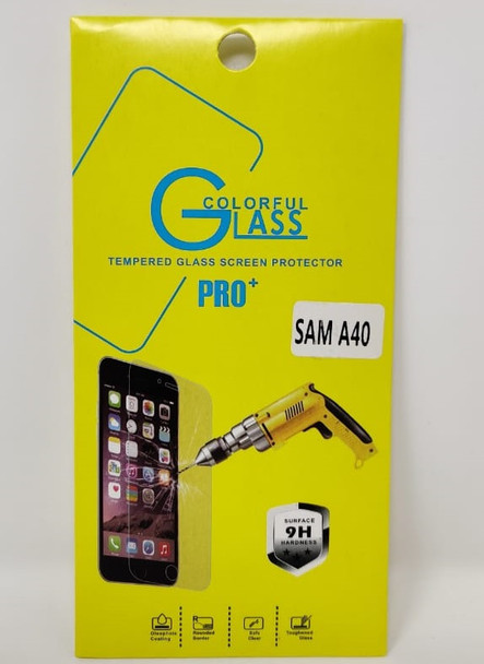 PHONE SCREEN PROTECTOR FOR SAMSUNG A40 TEMPERED GLASS PRO+ COLORFUL GLASS