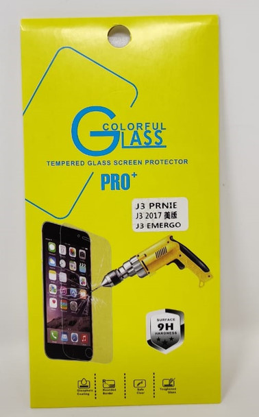 PHONE SCREEN PROTECTOR FOR SAMSUNG J3 PRNIE J3 2017 J3 EMERGO TEMPERED GLASS PRO+ COLORFUL GLASS