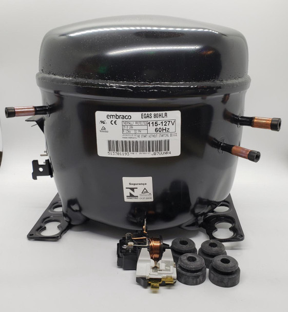 FRIDGE COMPRESSOR EMBRACO 1/4 HP 110V R134A EGAS 80HLR