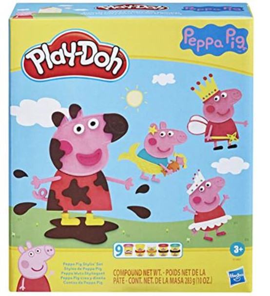 Toy Play-Doh Peppa Pig Stylin Set with 9 Non-Toxic Modeling Compound Cans