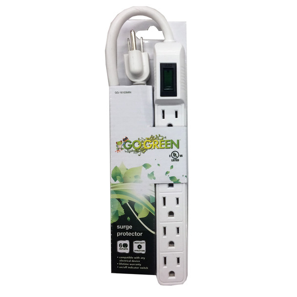 SURGE PROTECTOR GO GREEN GG-16103MIN WHITE