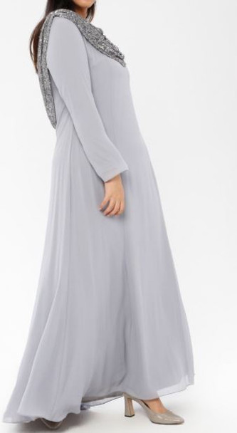 Dress Evening Lined Grey / Blush