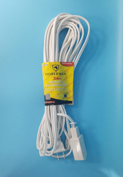 EXTENSION CORD 24FT DOBERMAN WHITE