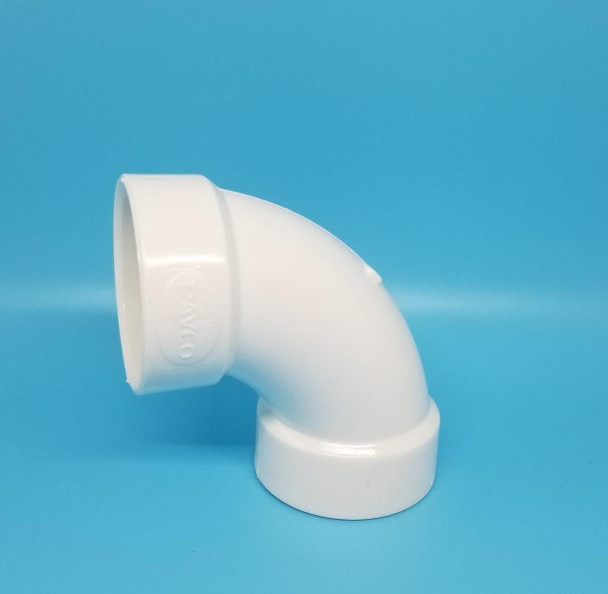 PVC KNEE 1 1/2" 90 DEG LIGHT SANITARY