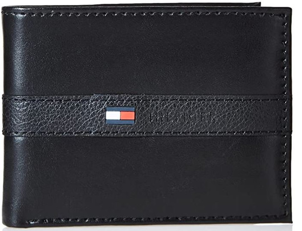 Wallet Tommy Hilfiger Men's Leather Slim Bifold Black