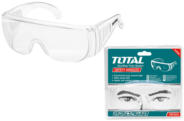 SAFETY GOGGLES CLEAR GLASS TOTAL TSP304