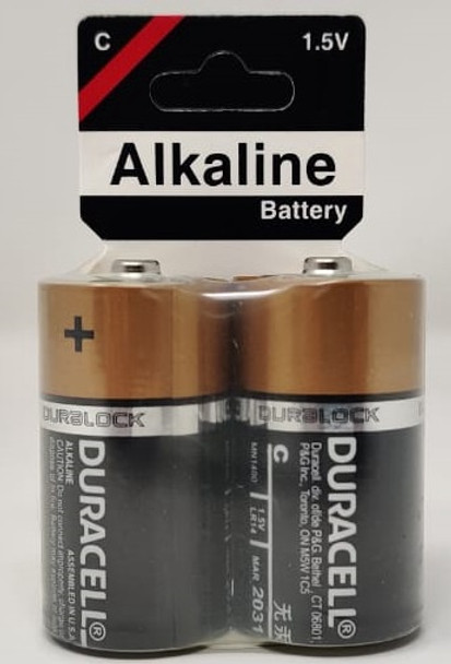 BATTERY DURACELL SIZE C ALKALINE 2PCS PACK