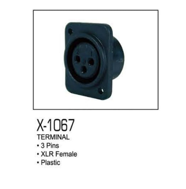 PLUG CHASS XLR FEMALE 3-PIN X-1067 ZEBRA PLASTIC