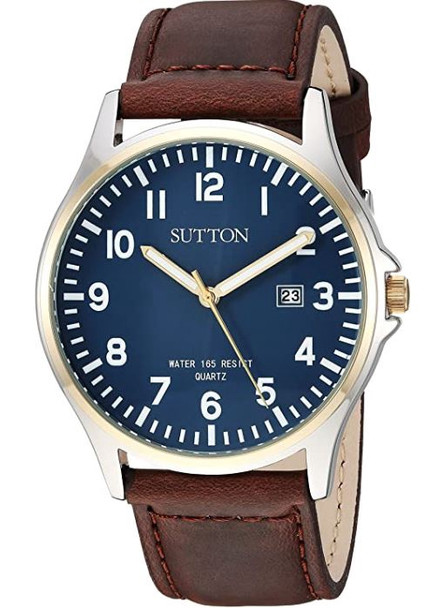 Watch Sutton by Armitron Men's Function Brown Leather Strap