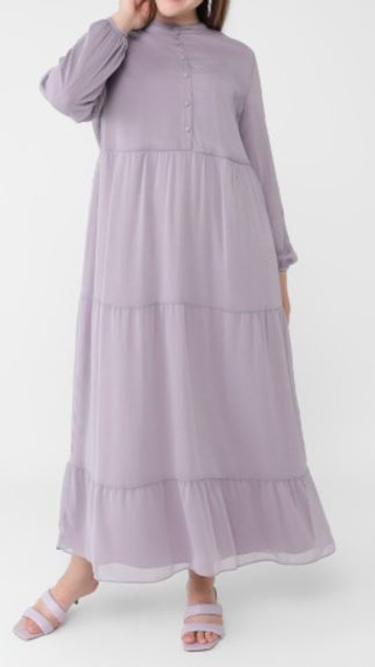 Dress Lined Chiffon Lilac plus size