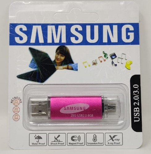 COMPUTER FLASH DRIVE 8GB ZEG USB 2.0/3.0 USB & MICRO USB PORTS