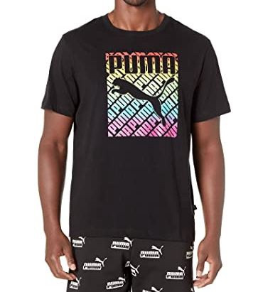Men T-shirt Puma Black Rainbow print