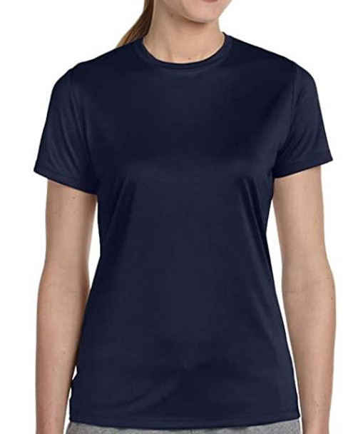 Women Tshirt Hanes round neck Cool DRI Navy