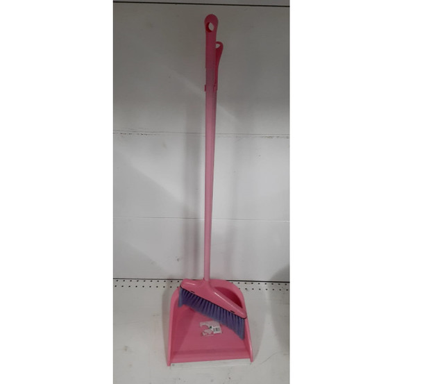 DUST PAN WITH BRUSH LONG HANDLE 508