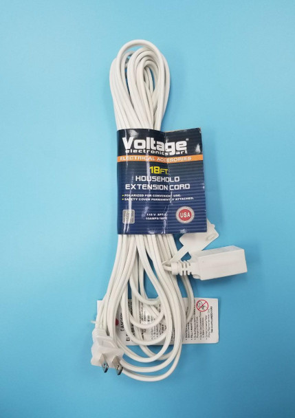EXTENSION CORD 18FT VOLTAGE WHITE 18FT/IN