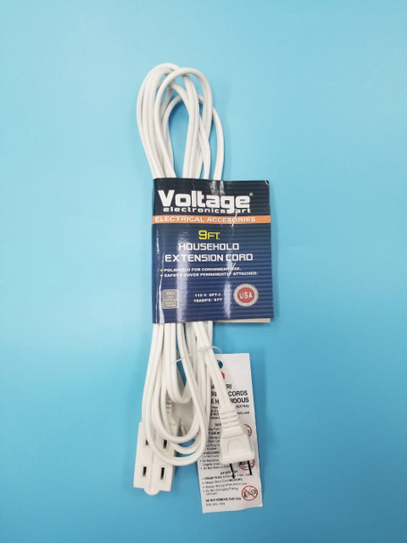 EXTENSION CORD 9FT/IN VOLTAGE WHITE 2 PIN