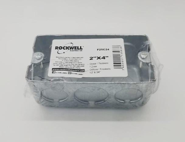 BASE METAL 2" X 4" ROCKWELL/KEV 20/25MM KNOCKOUT F25C24 .