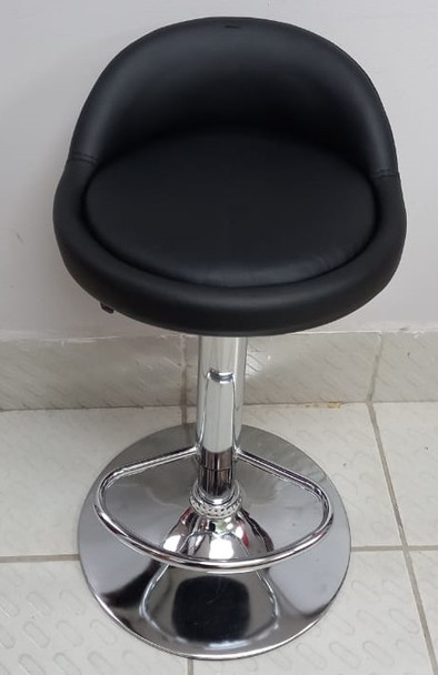 BAR STOOL 311005 WITH BACK REST BLACK LEATHER