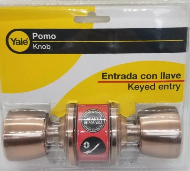 LOCK YALE ENTRY KNOB ANTIQUE COPPER YORK 1507 US 11VIS