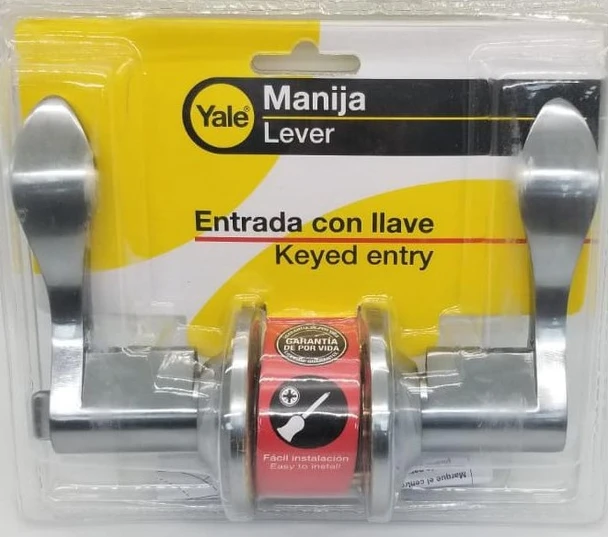 LOCK LEVER YALE ENTRY STAINLESS STEEL ASTON 1607 US26D