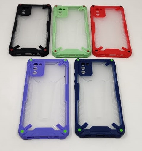 PHONE CASE FOR SAMSUNG A02S  NEW CASE 2IN1 FROSTED BACK / Blue / Black