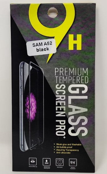 PHONE SCREEN PROTECTOR FOR SAMSUNG A52 BLACK 9H PREMIUM TEMPERED GLASS