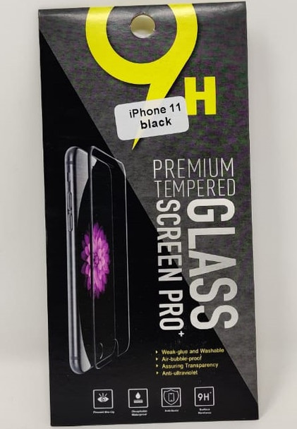 PHONE SCREEN PROTECTOR FOR IPHONE 11 BLACK 9H PREMIUM TEMPERED GLASS