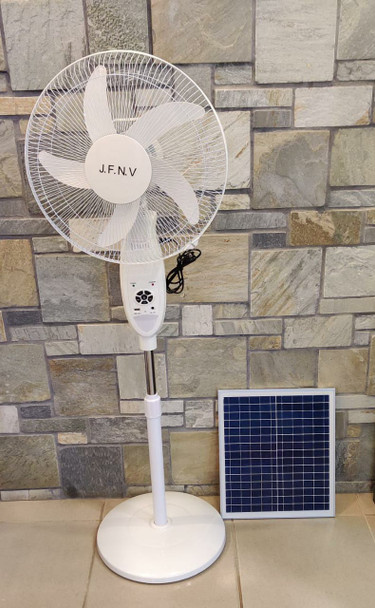 FAN 16" J.F.N.V 116 SOLAR RECHARGEABLE FLOOR AC/DC DUAL POWER WITH REMOTE