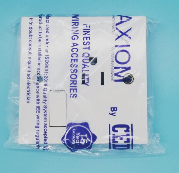 SWITCH SOCKET OUTLET CED 15 AMPS SINGLE DUPLEX AXIOM